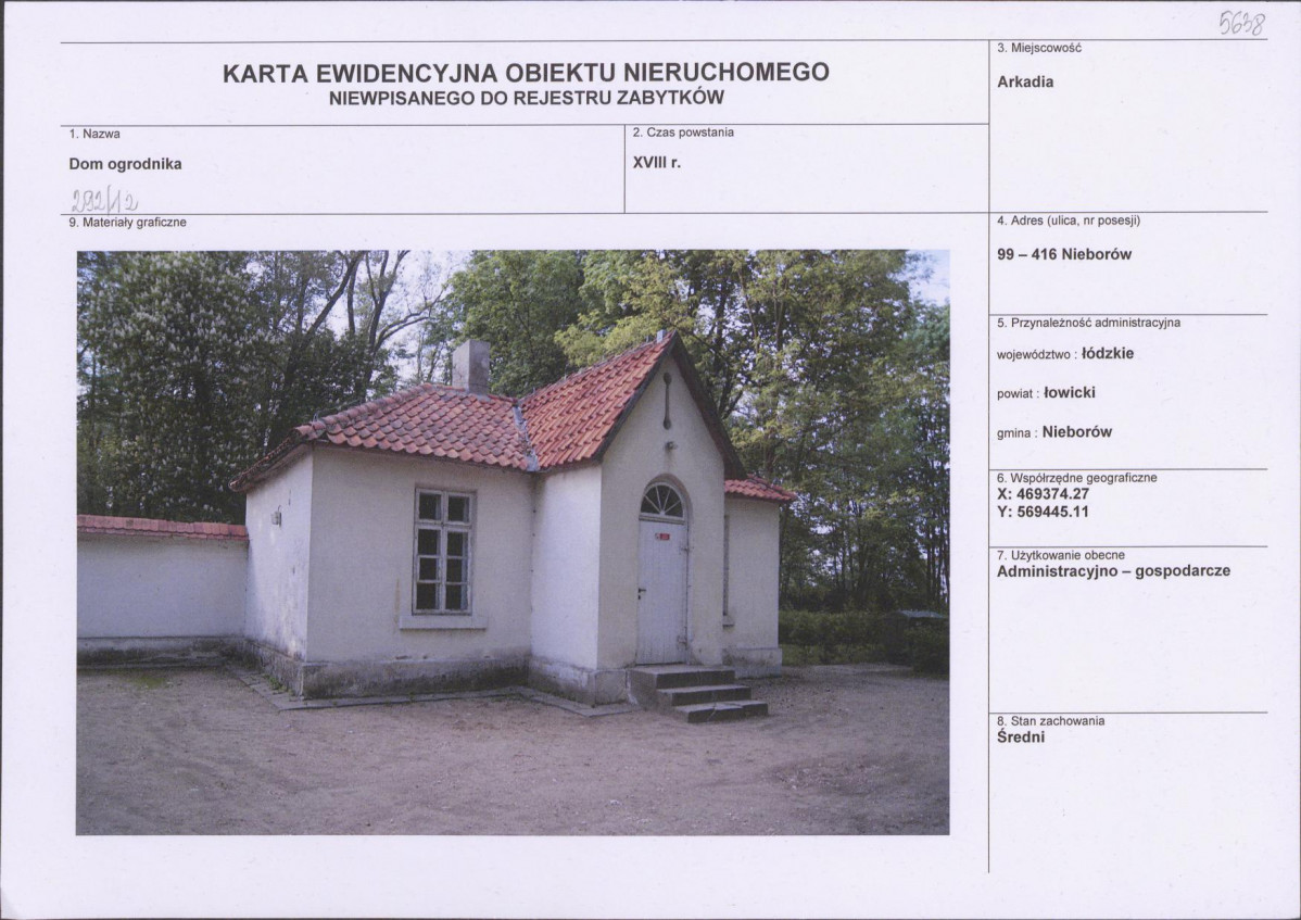 Karta obiektu niewpisanego do rejestru, skan nr 1