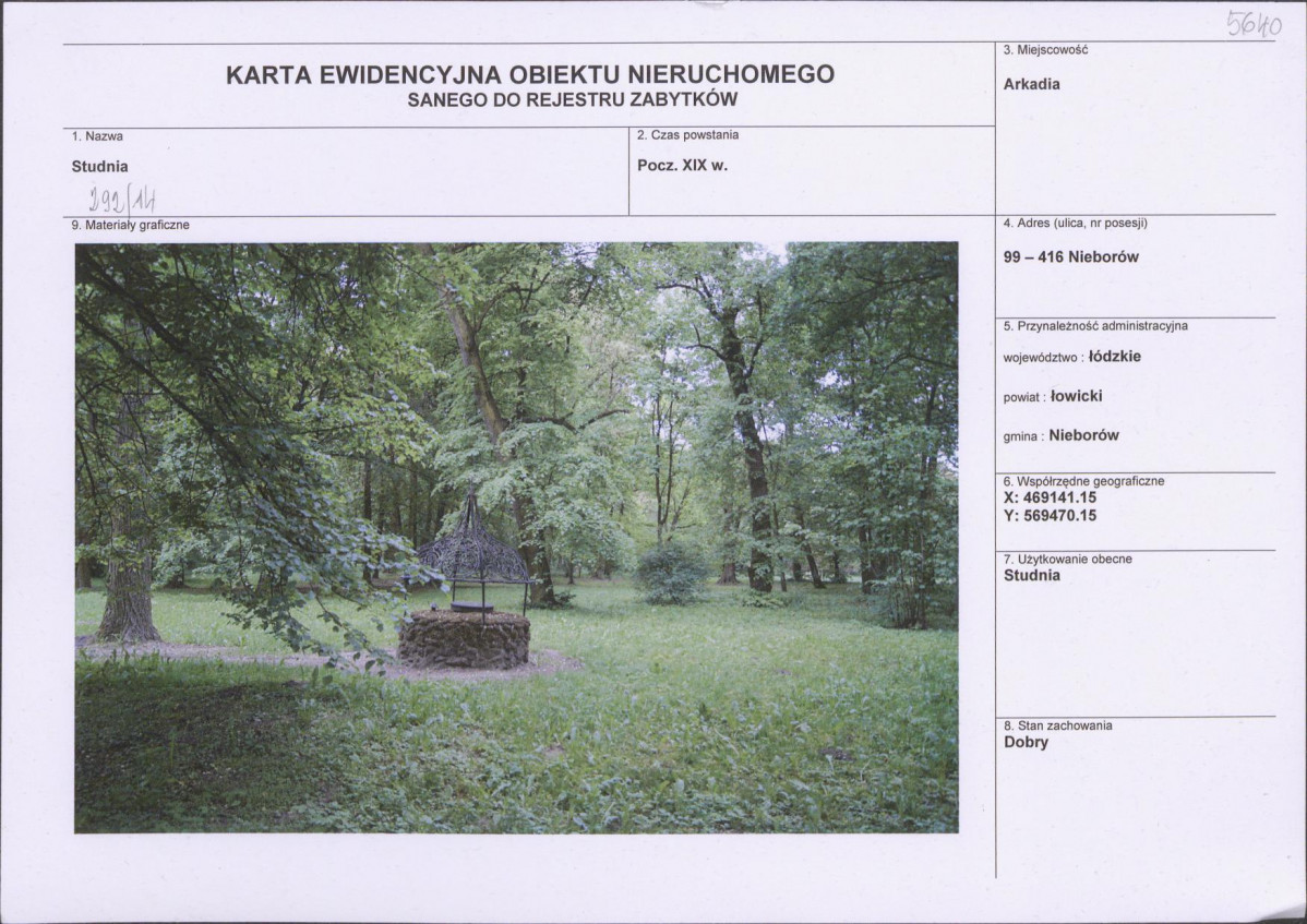Karta obiektu niewpisanego do rejestru, skan nr 1
