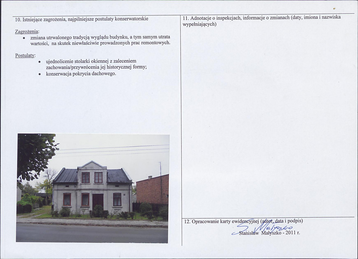 Karta obiektu niewpisanego do rejestru, skan nr 2