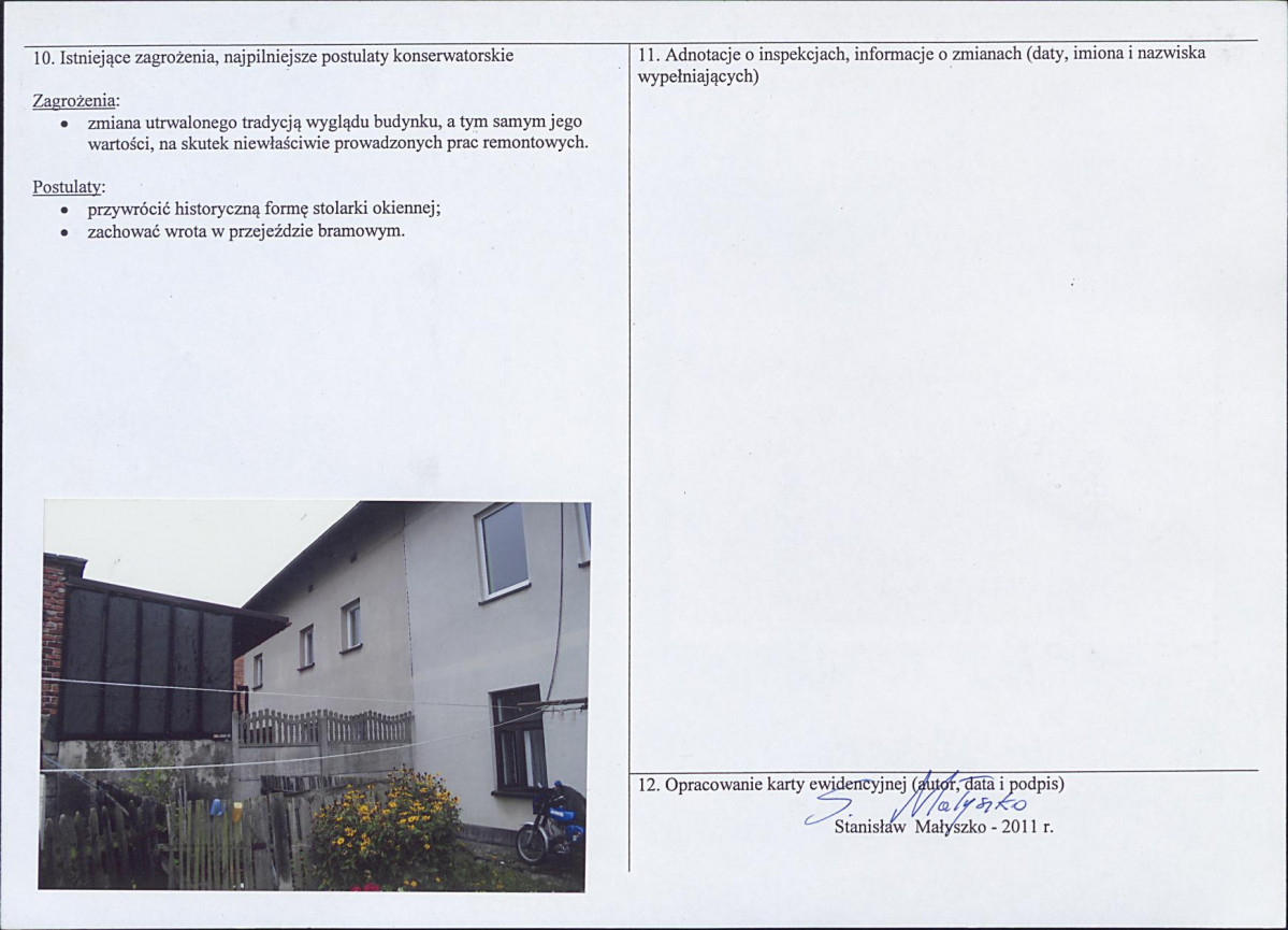 Karta obiektu niewpisanego do rejestru, skan nr 2