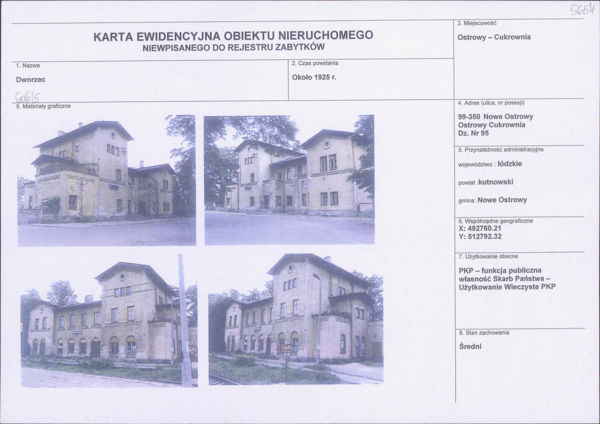 Karta obiektu niewpisanego do rejestru, skan nr 1