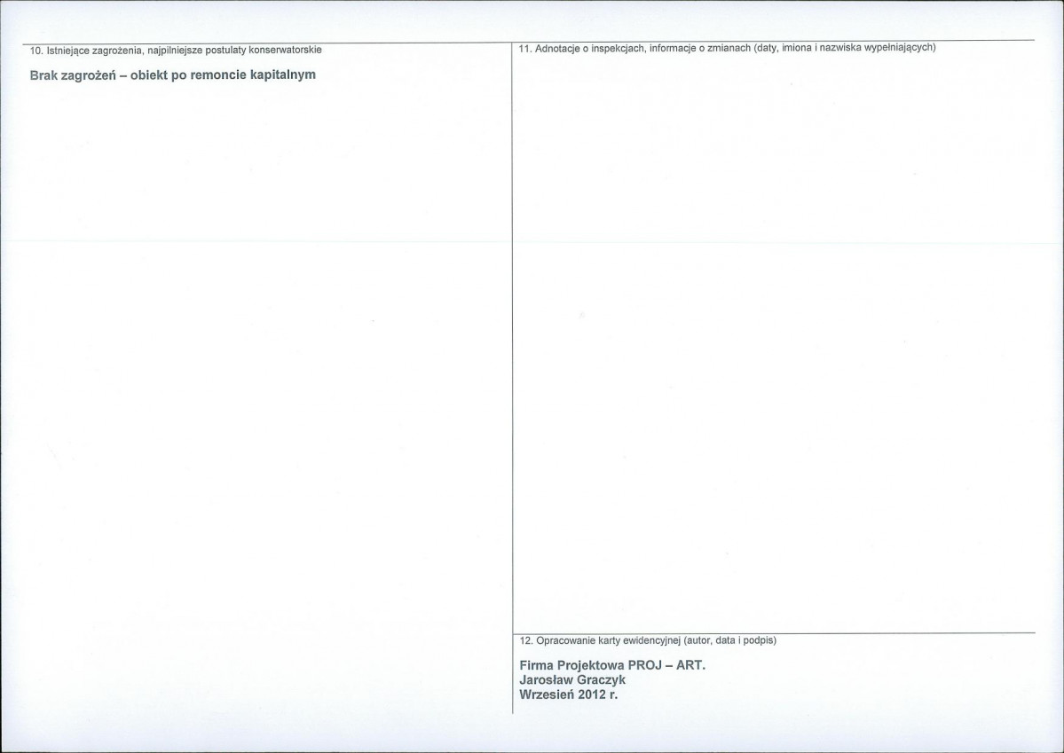 Karta obiektu niewpisanego do rejestru, skan nr 2