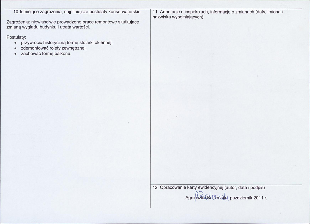 Karta obiektu niewpisanego do rejestru, skan nr 2