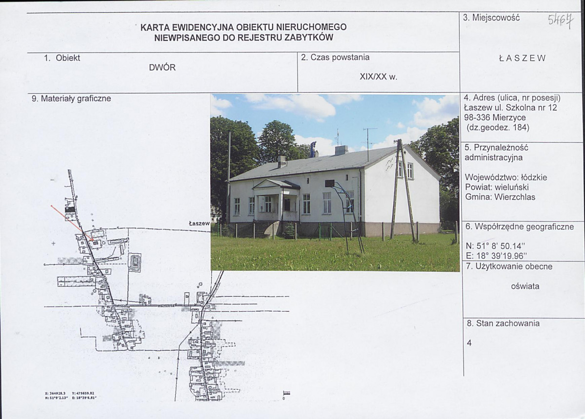 Karta obiektu niewpisanego do rejestru, skan nr 1