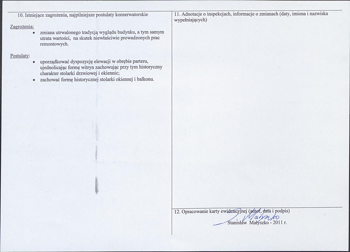 Karta obiektu niewpisanego do rejestru, skan nr 2