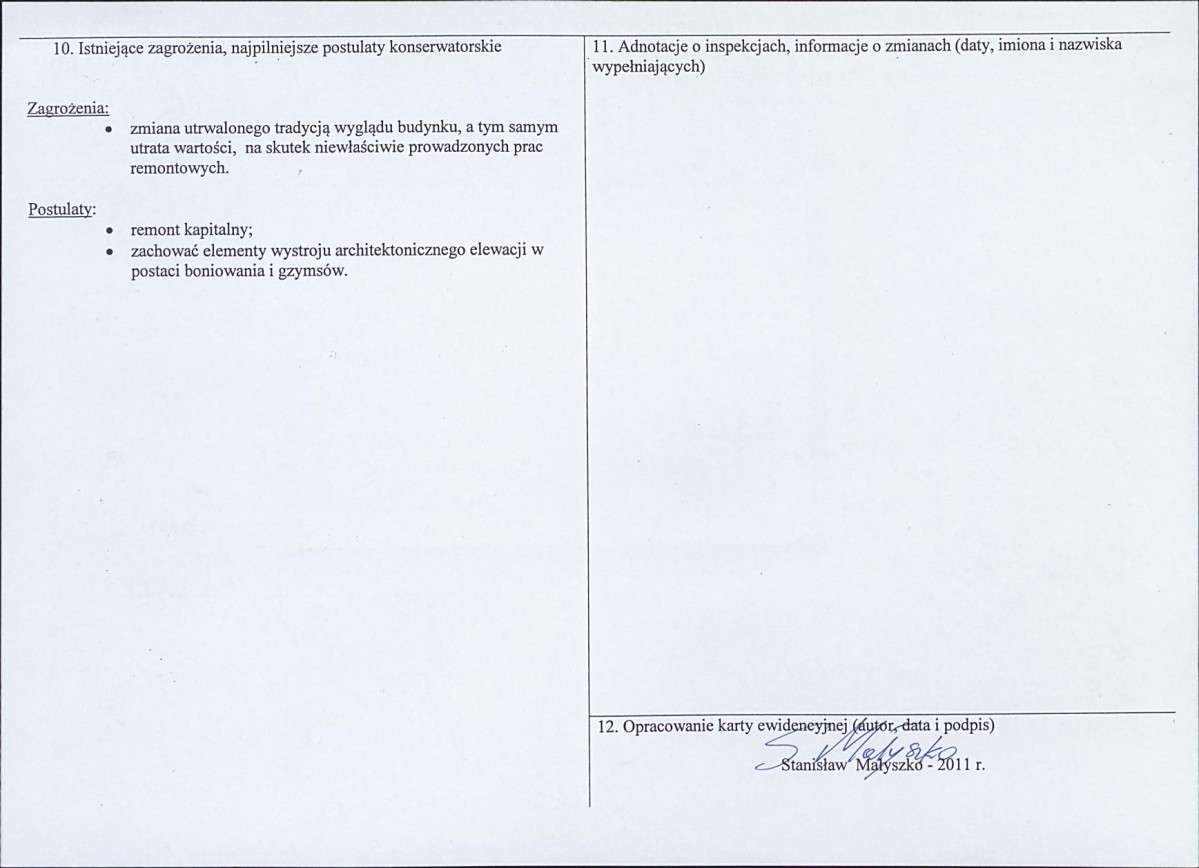 KEZN - Karta obiektu niewpisanego do rejestru, skan nr 2