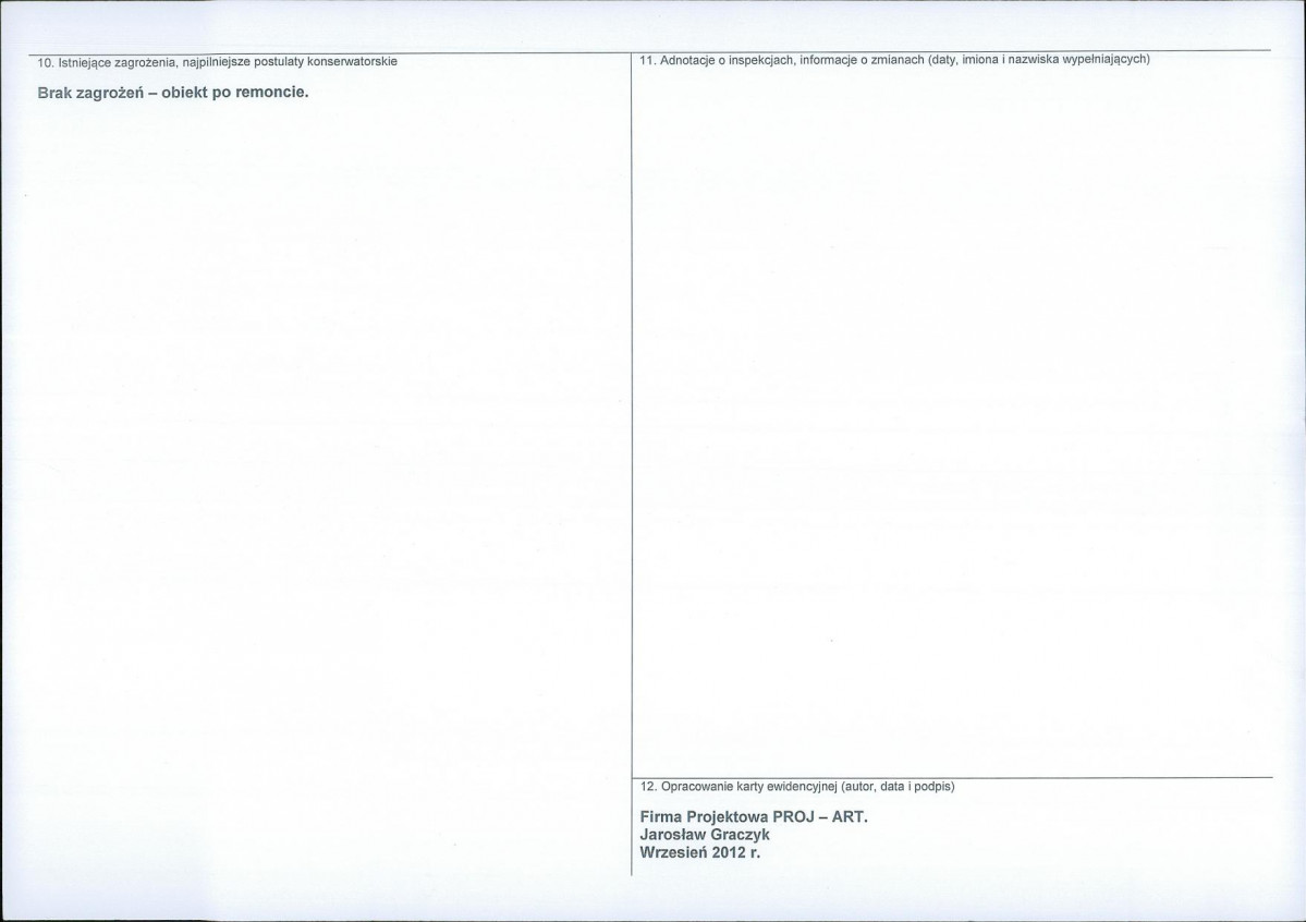 Karta obiektu niewpisanego do rejestru, skan nr 2