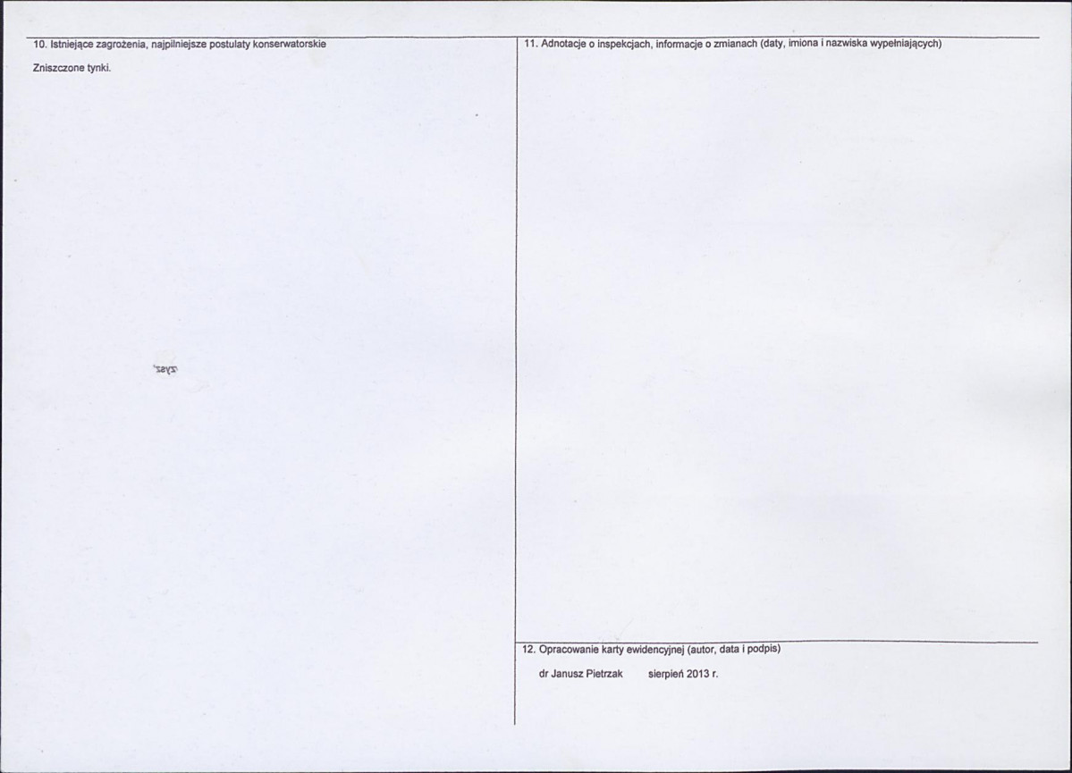 Karta obiektu niewpisanego do rejestru, skan nr 2