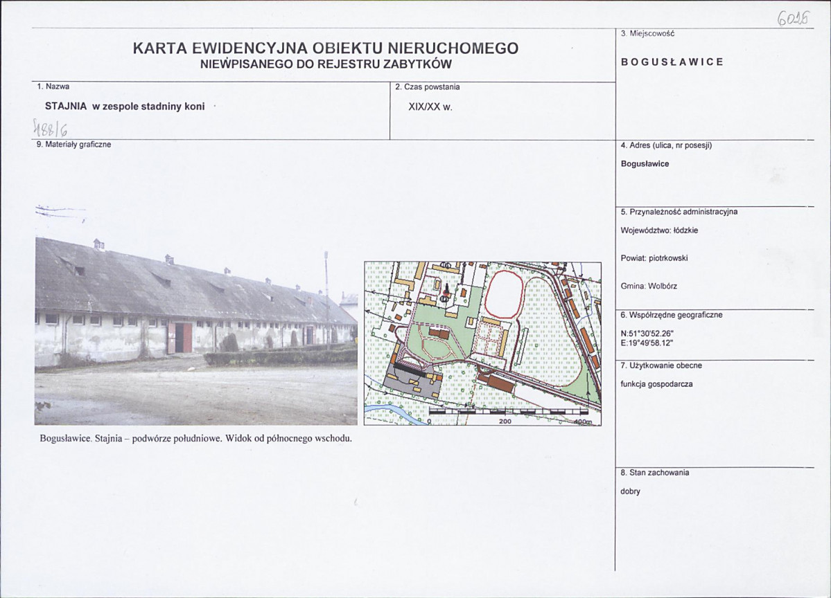 Karta obiektu niewpisanego do rejestru, skan nr 1