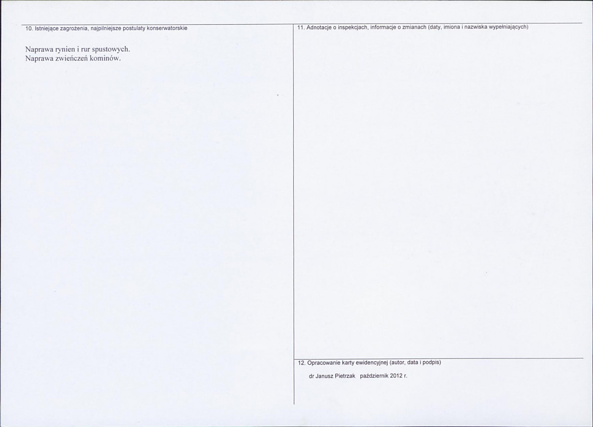 Karta obiektu niewpisanego do rejestru, skan nr 2