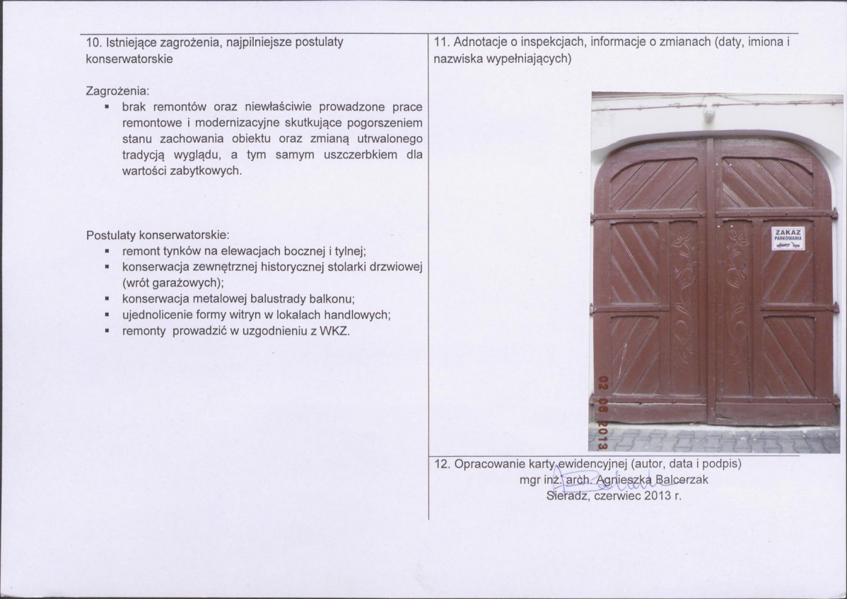 Karta obiektu niewpisanego do rejestru, skan nr 2