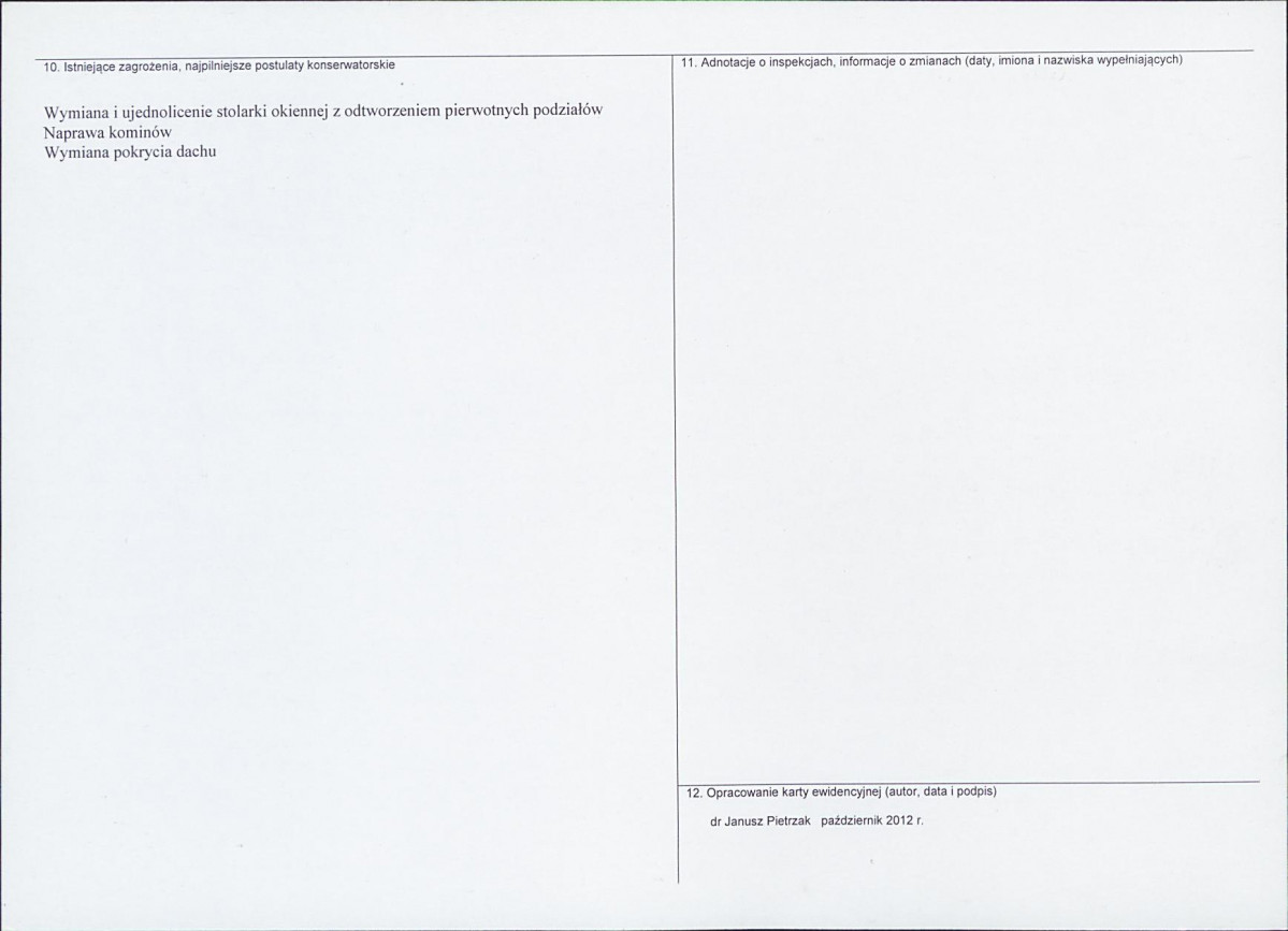 Karta obiektu niewpisanego do rejestru, skan nr 2