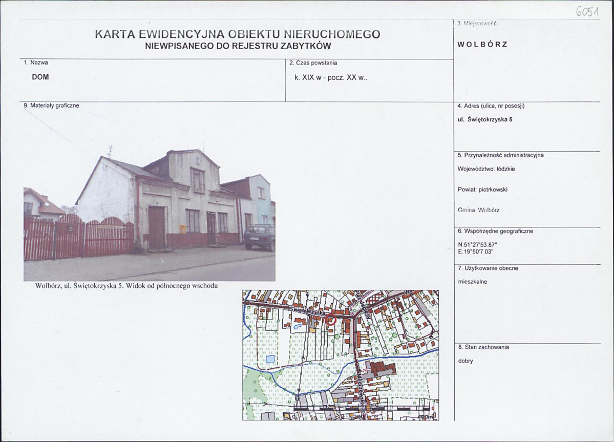 Karta obiektu niewpisanego do rejestru, skan nr 1