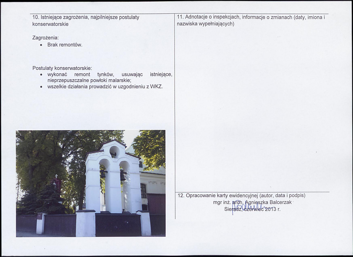 Karta obiektu niewpisanego do rejestru, skan nr 2