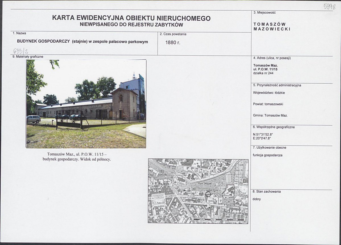 Karta obiektu niewpisanego do rejestru, skan nr 1