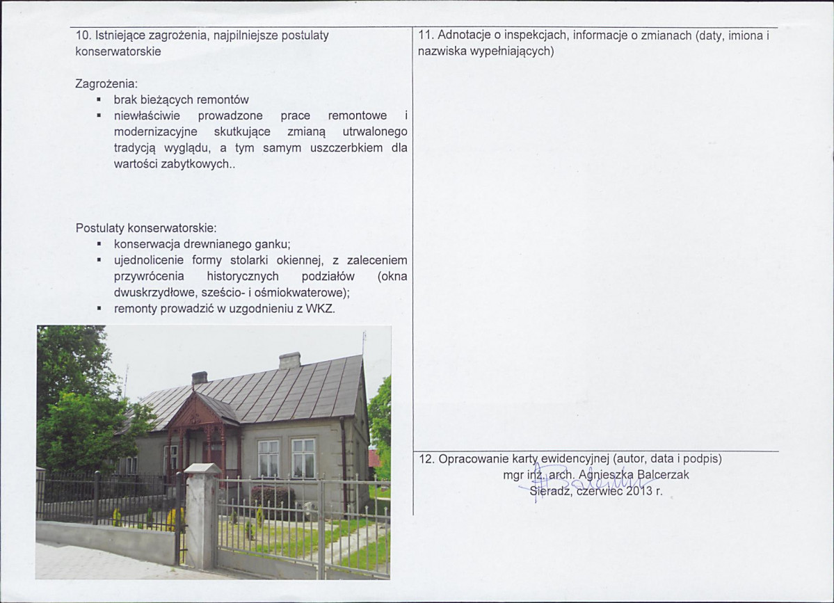 Karta obiektu niewpisanego do rejestru, skan nr 2