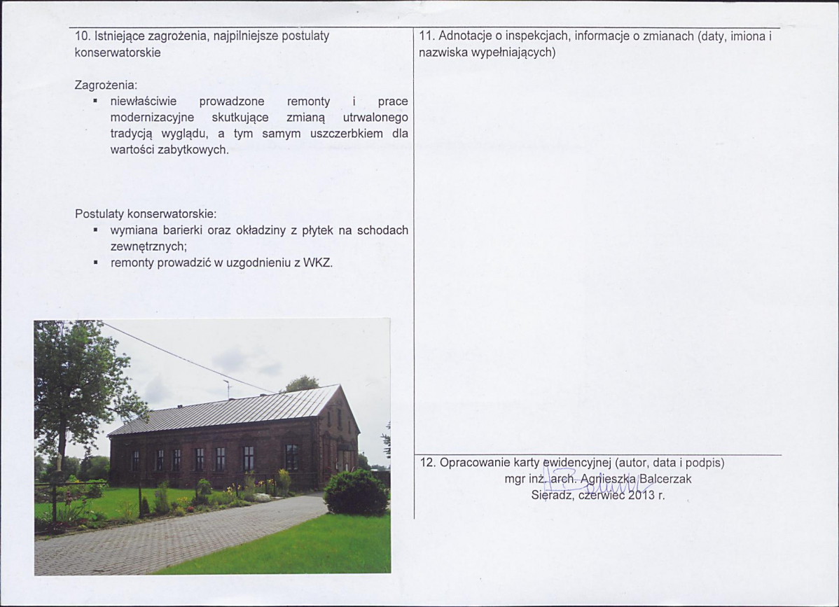 Karta obiektu niewpisanego do rejestru, skan nr 2