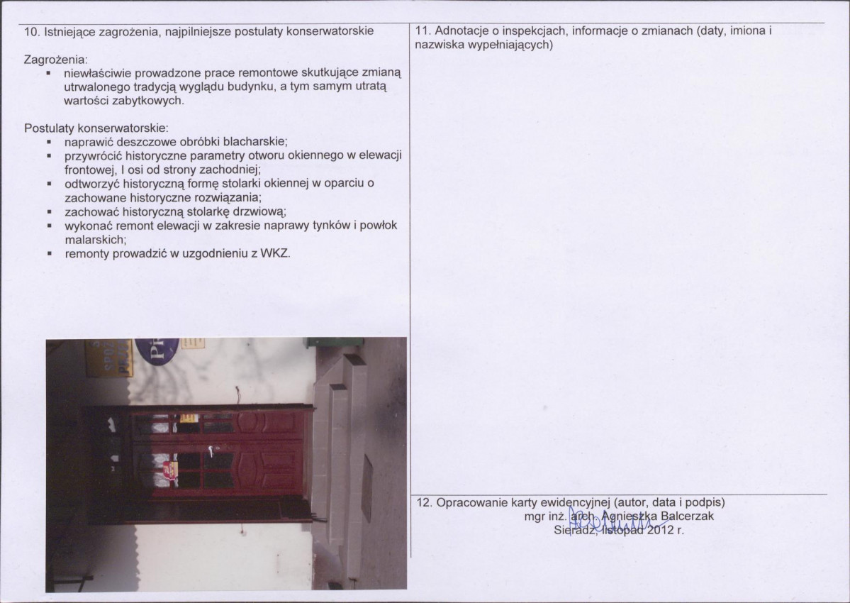 Karta obiektu niewpisanego do rejestru, skan nr 2