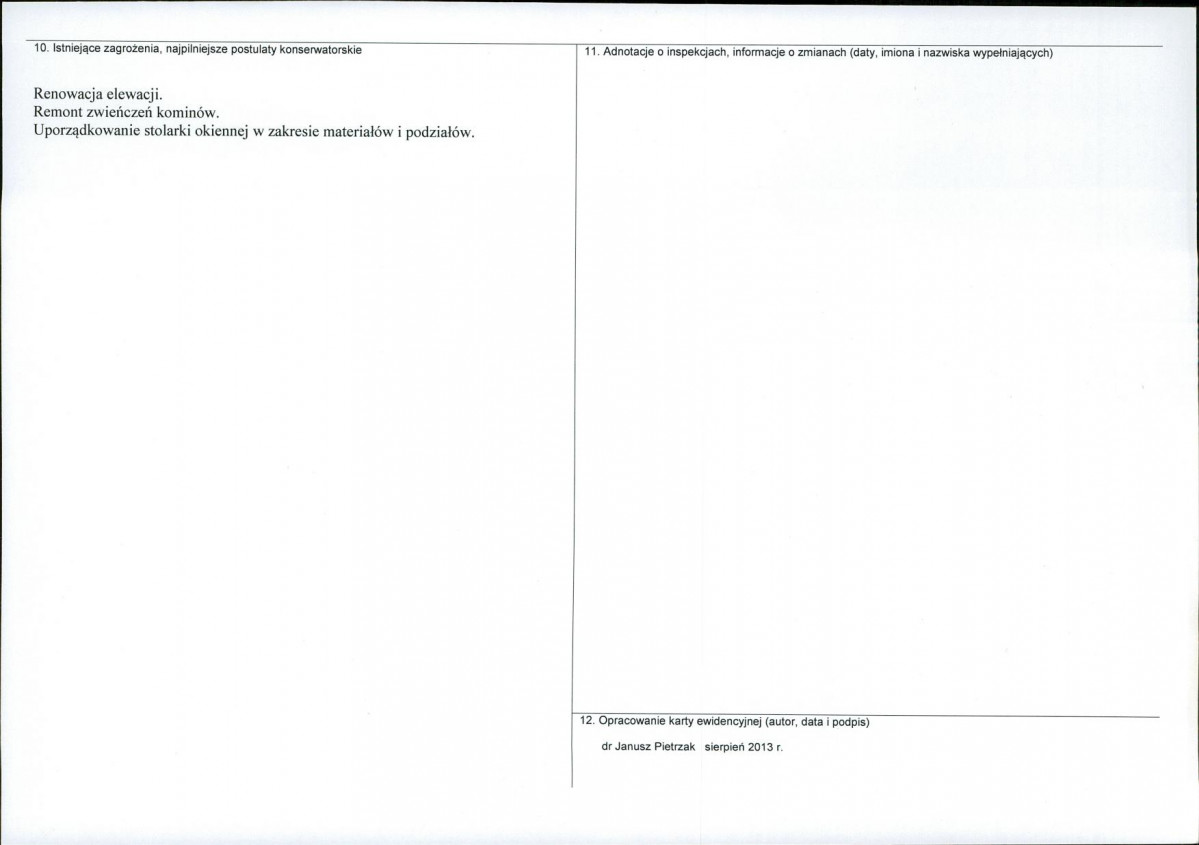 Karta obiektu niewpisanego do rejestru, skan nr 2