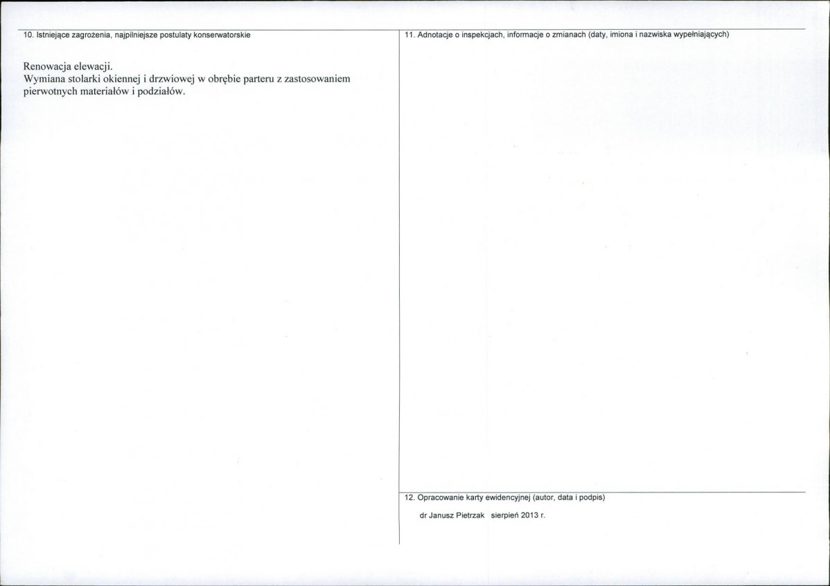 Karta obiektu niewpisanego do rejestru, skan nr 2