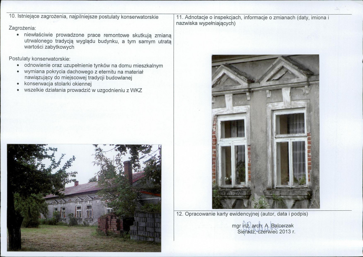 Karta obiektu niewpisanego do rejestru, skan nr 2