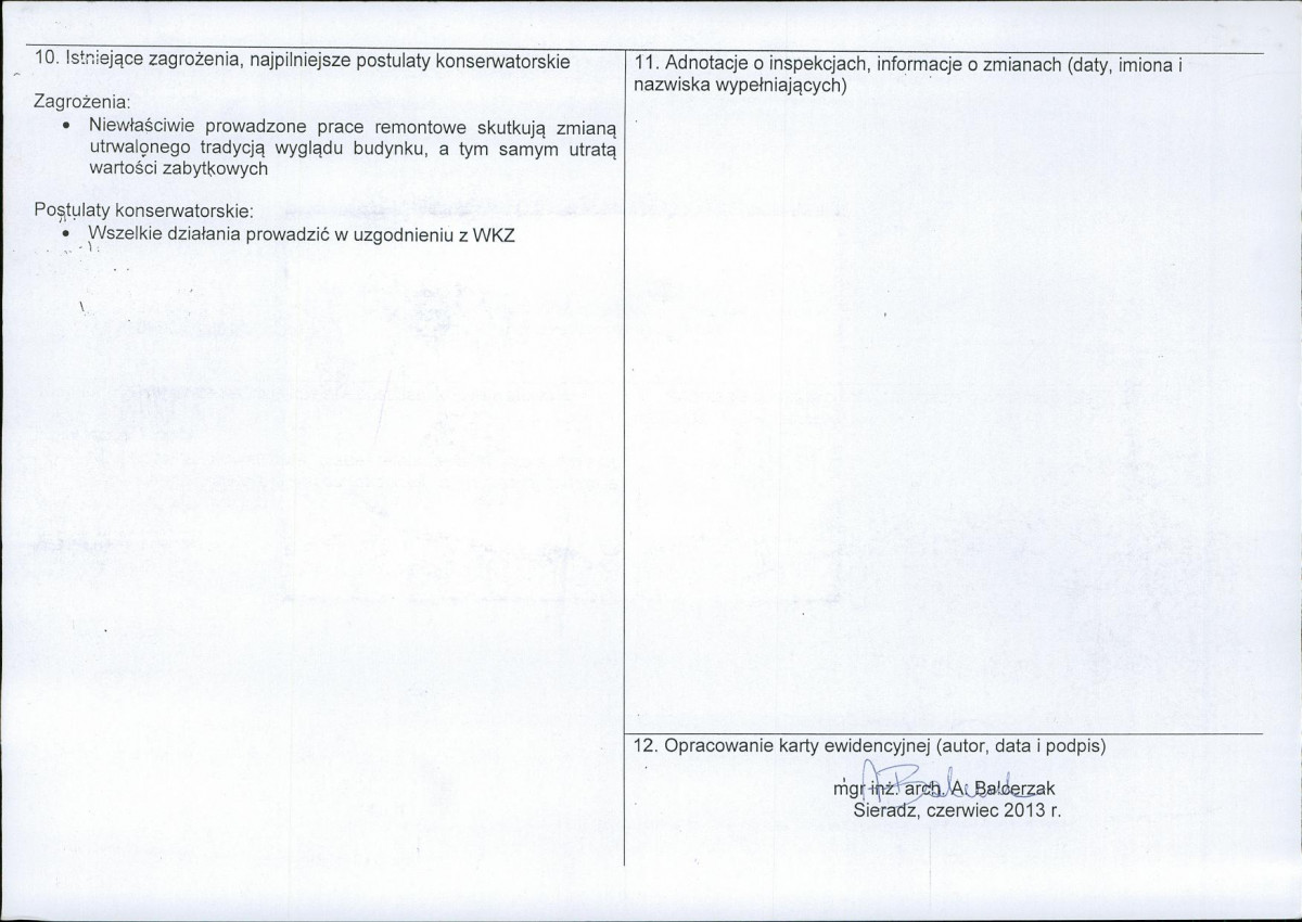 Karta obiektu niewpisanego do rejestru, skan nr 2
