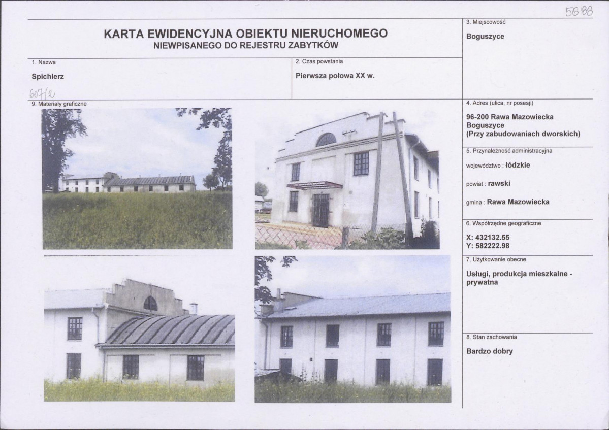 Karta obiektu niewpisanego do rejestru, skan nr 1
