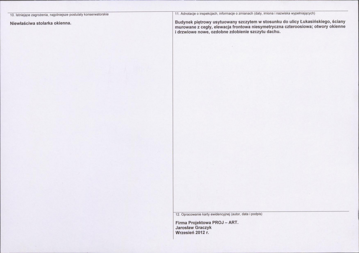 Karta obiektu niewpisanego do rejestru, skan nr 2