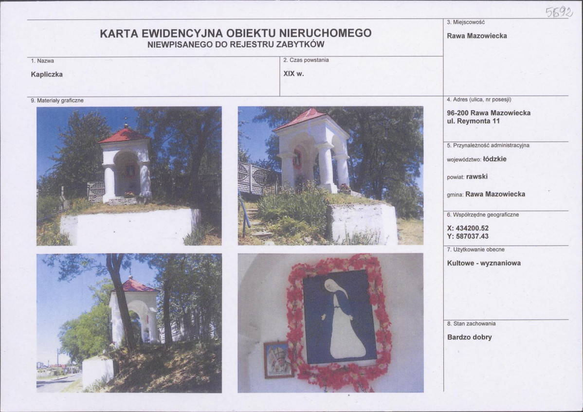 Karta obiektu niewpisanego do rejestru, skan nr 1