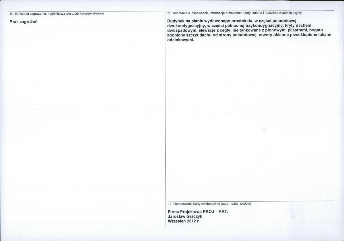 Karta obiektu niewpisanego do rejestru, skan nr 2