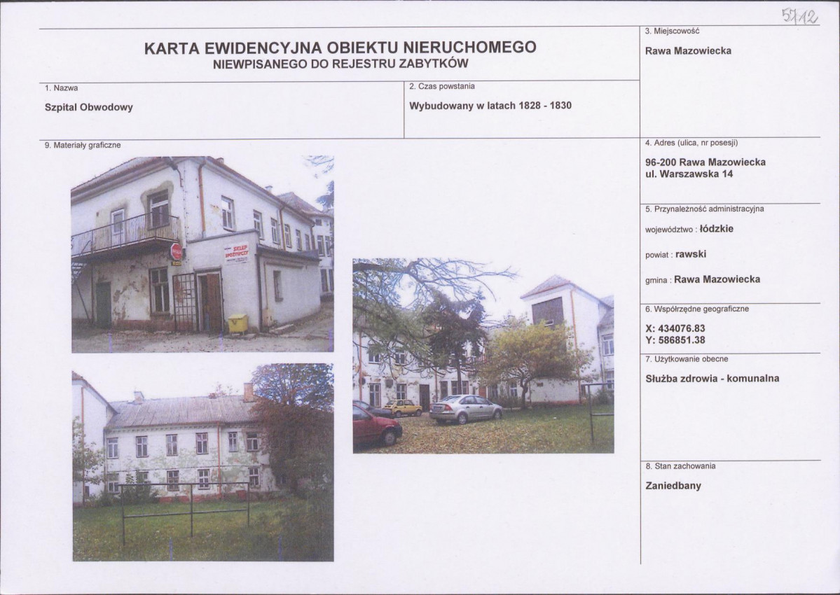 KEZN - Karta obiektu niewpisanego do rejestru, skan nr 1