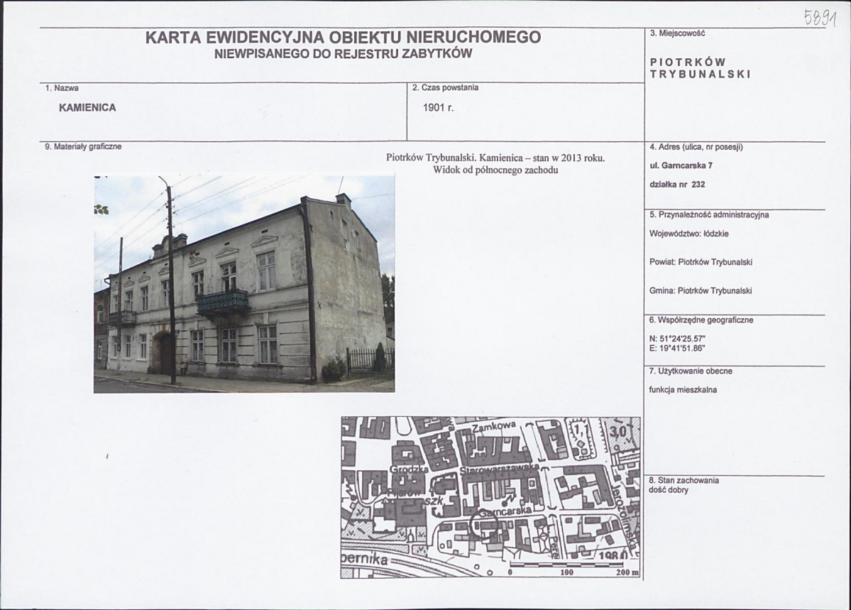 Karta obiektu niewpisanego do rejestru, skan nr 1