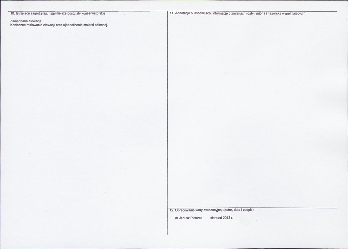 Karta obiektu niewpisanego do rejestru, skan nr 2