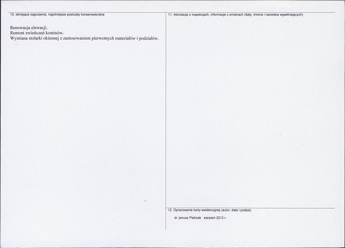 Karta obiektu niewpisanego do rejestru, skan nr 2