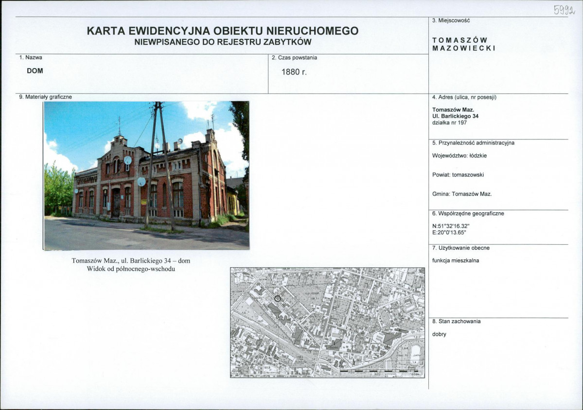 Karta obiektu niewpisanego do rejestru, skan nr 1