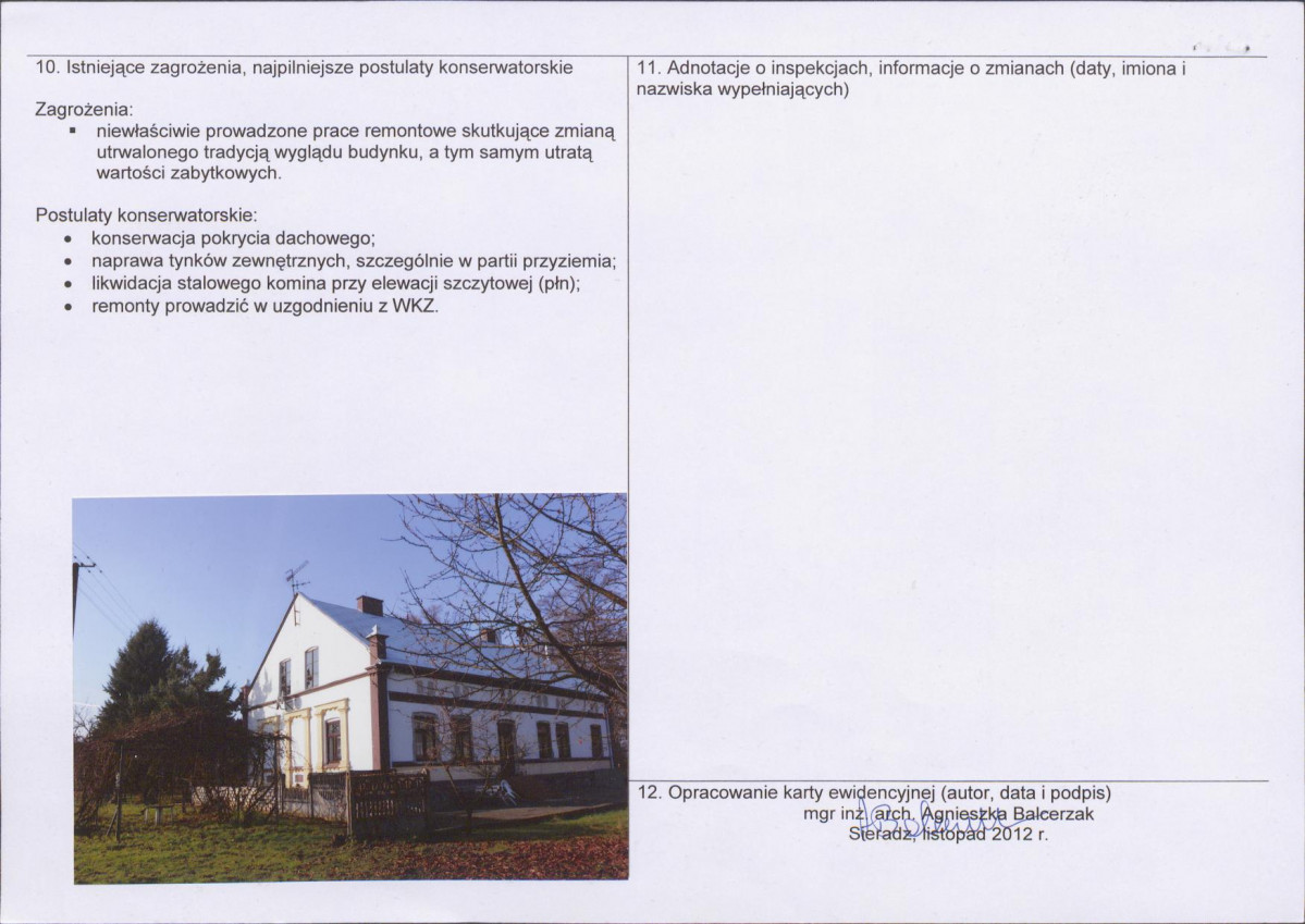 Karta obiektu niewpisanego do rejestru, skan nr 2