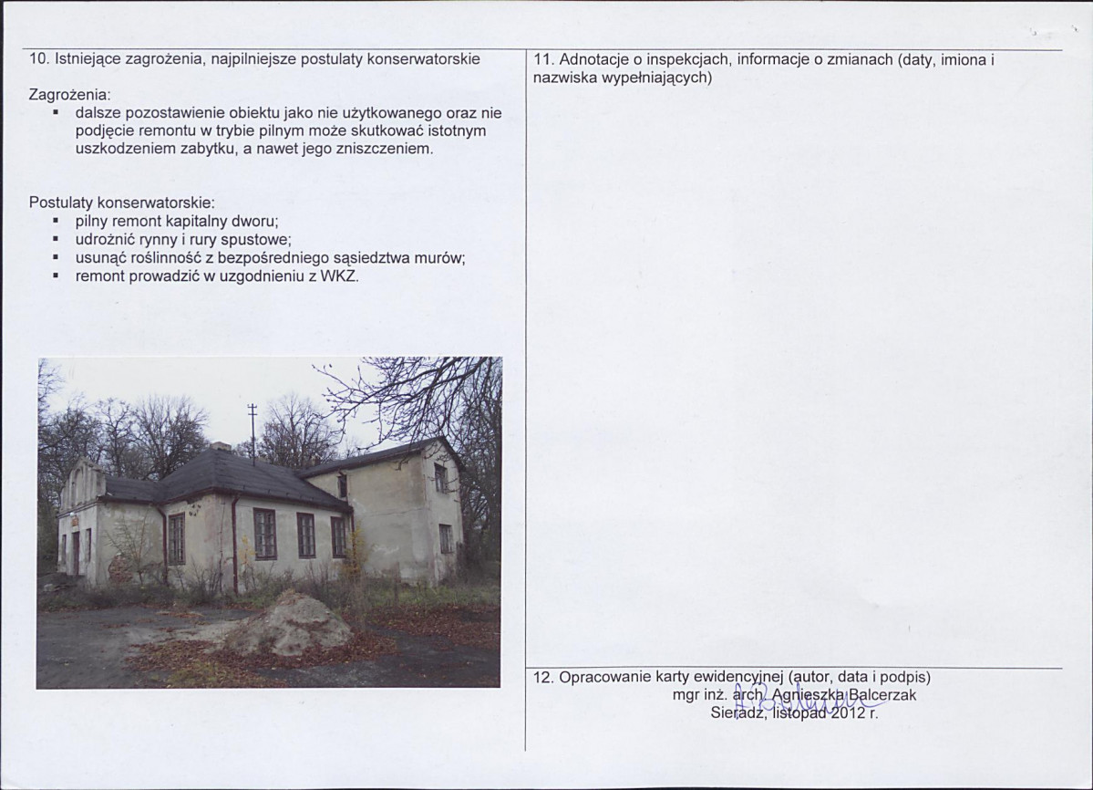 Karta obiektu niewpisanego do rejestru, skan nr 2