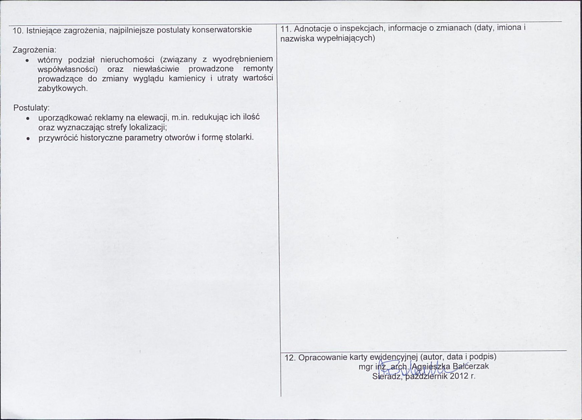 Karta obiektu niewpisanego do rejestru, skan nr 2