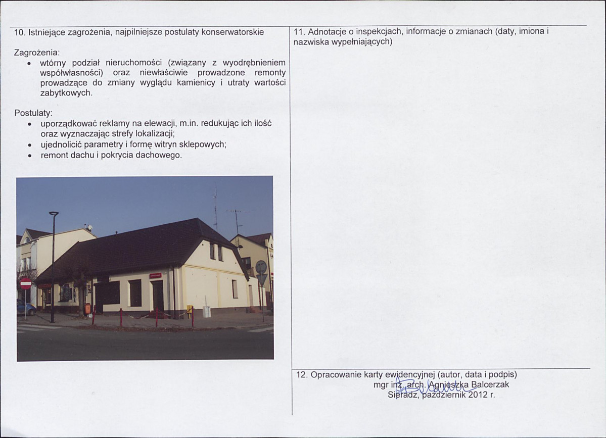 Karta obiektu niewpisanego do rejestru, skan nr 2