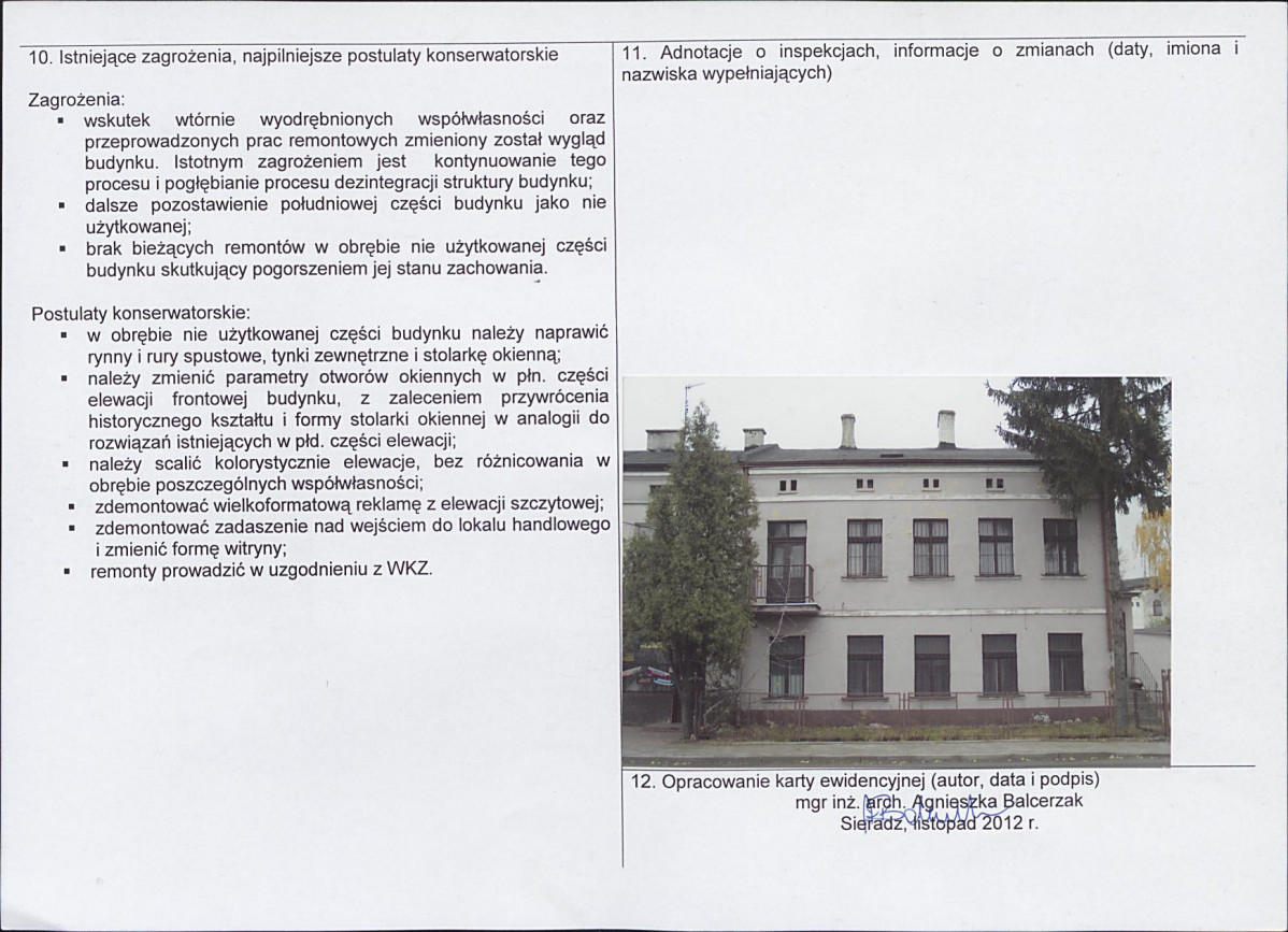 KEZN - Karta obiektu niewpisanego do rejestru, skan nr 2