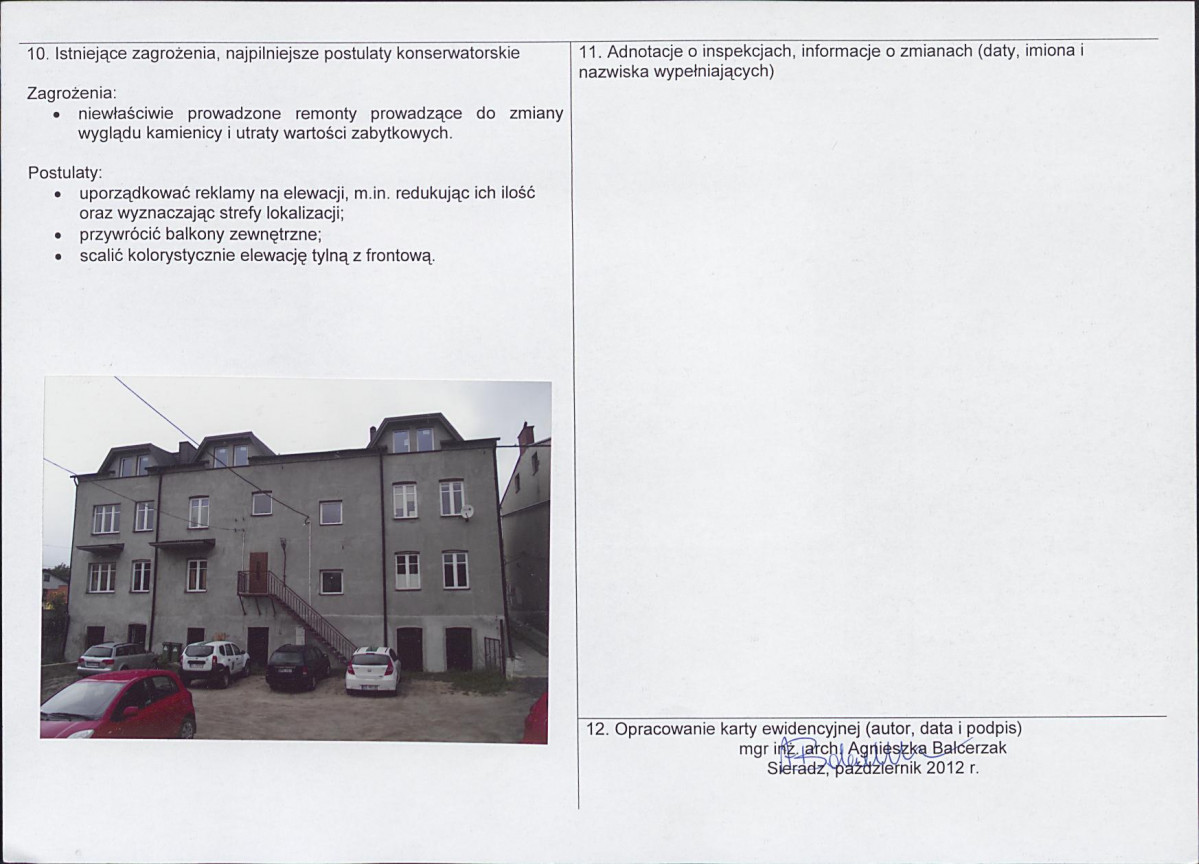 Karta obiektu niewpisanego do rejestru, skan nr 2