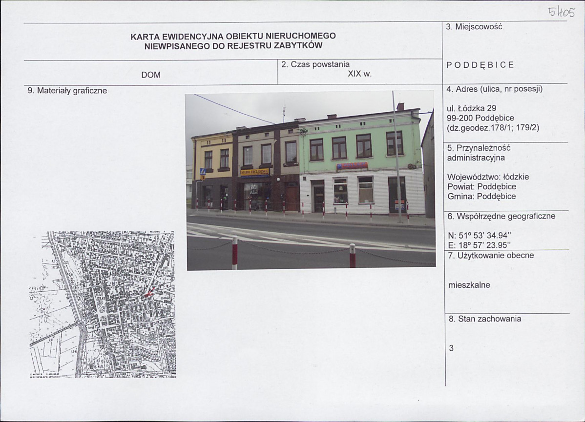 Karta obiektu niewpisanego do rejestru, skan nr 1