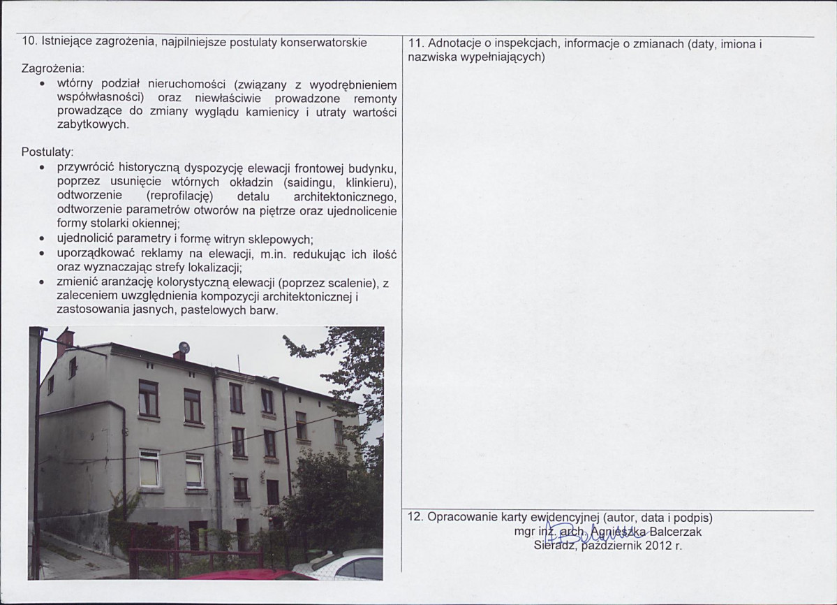 Karta obiektu niewpisanego do rejestru, skan nr 2