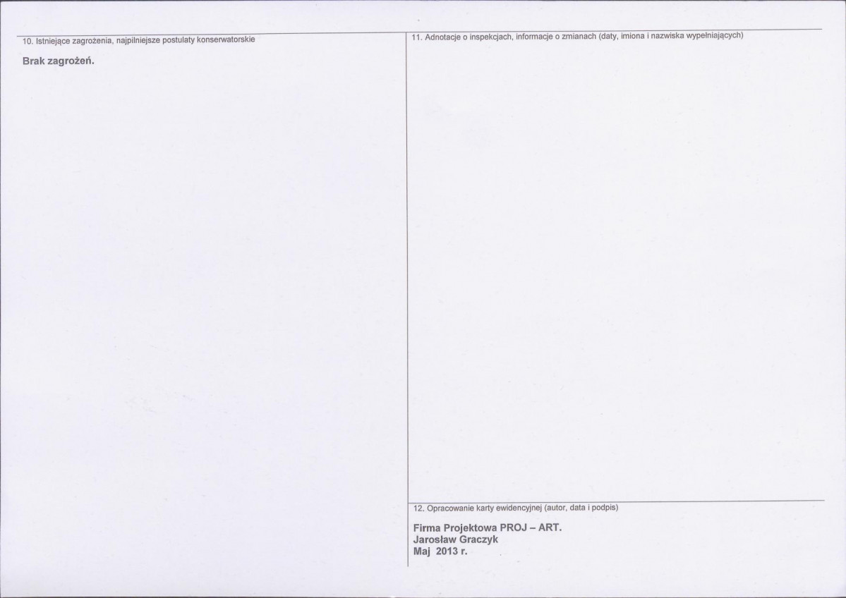 Karta obiektu niewpisanego do rejestru, skan nr 2