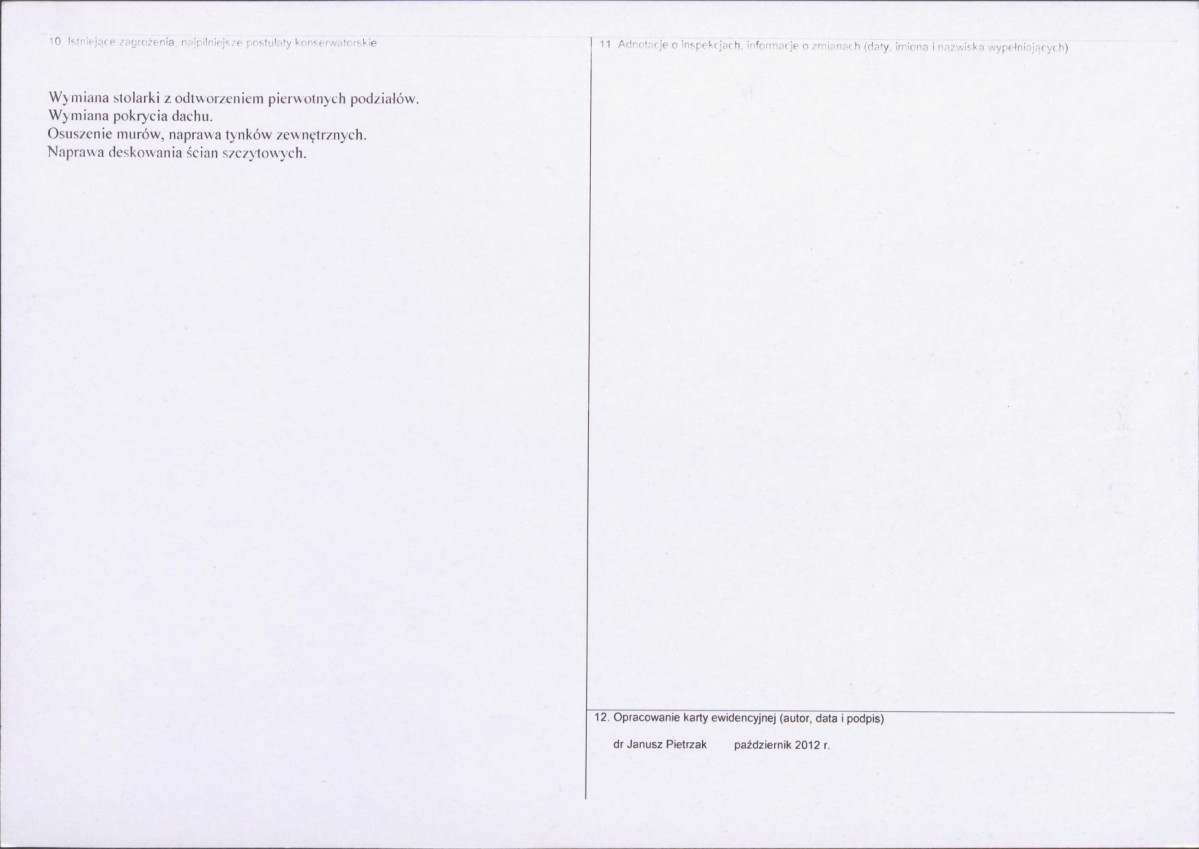 Karta obiektu niewpisanego do rejestru, skan nr 2