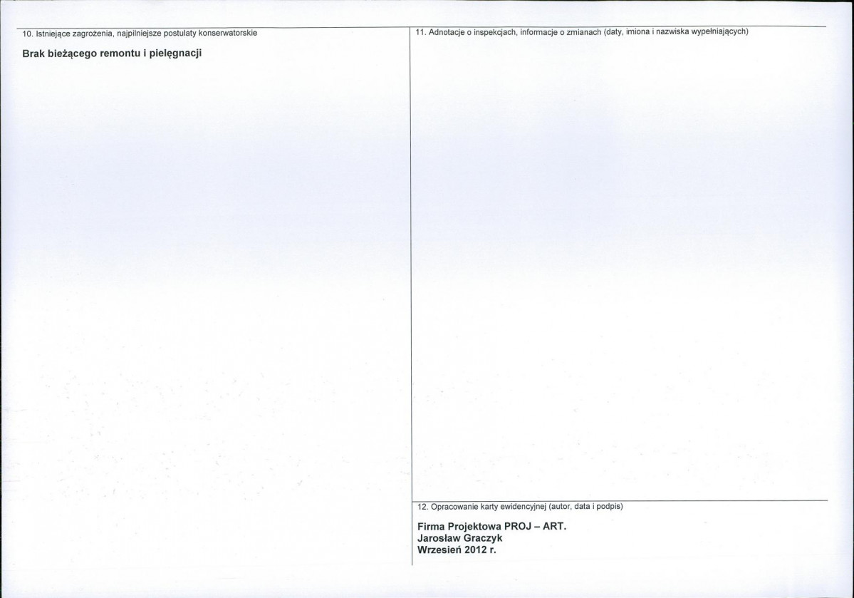 Karta obiektu niewpisanego do rejestru, skan nr 2