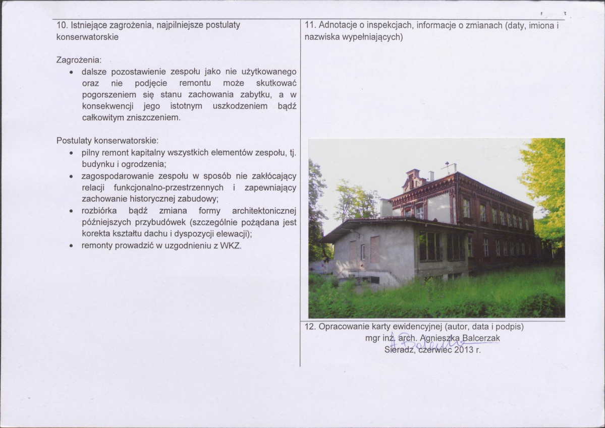 Karta obiektu niewpisanego do rejestru, skan nr 2