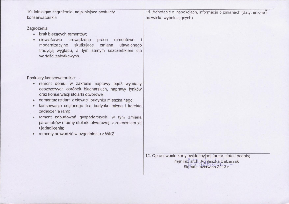 Karta obiektu niewpisanego do rejestru, skan nr 2