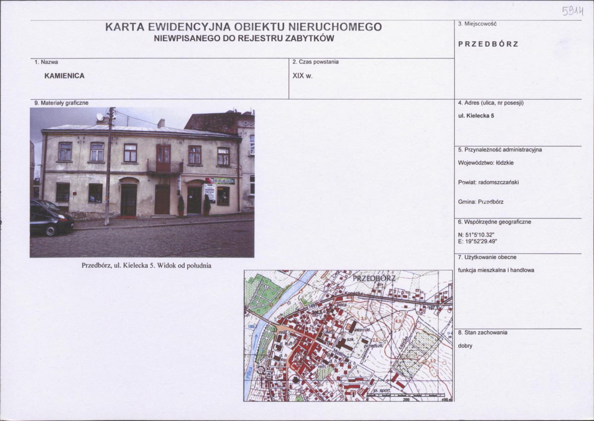Karta obiektu niewpisanego do rejestru, skan nr 1