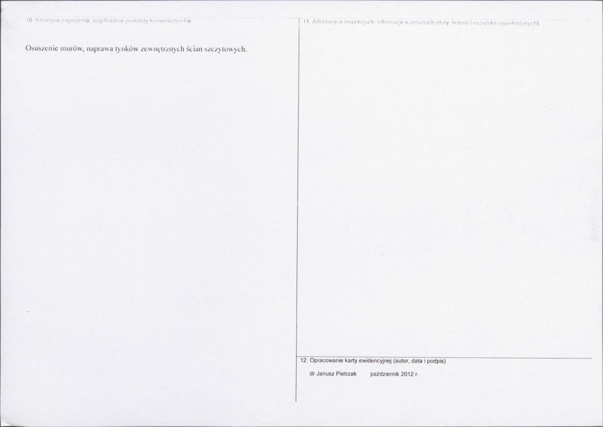 Karta obiektu niewpisanego do rejestru, skan nr 2